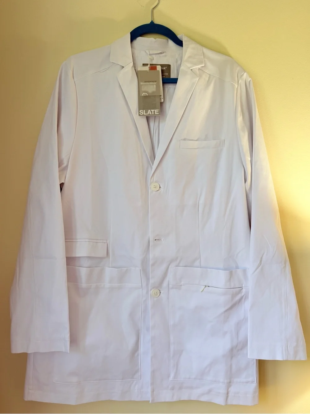 NWT WonderWink Men's White Lab Coat Jacket